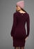 Laura Scott Strickkleid figurbetont kurz wellenkante bordeaux