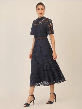 APART Midi Spitzenkleid blau
