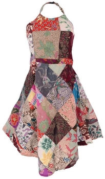 Guru-Shop Midikleid Patchwork rot bunt