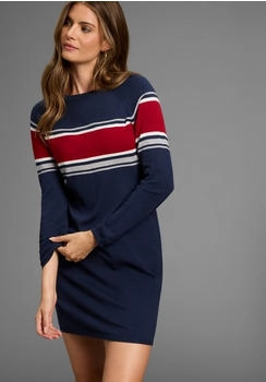 Laura Scott Strickkleid Zierstreifen blau marine