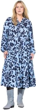 Studio Untold Maxikleid A-Line leopard schwarz Volants
