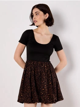 Apricot Minikleid Animal-Print und Ballonrock
