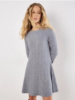 Apricot Minikleid Waffelmuster grau