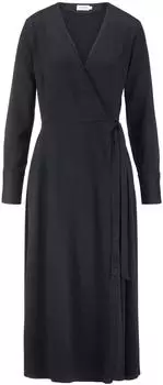 hessnatur Wickelkleid knöchellang black