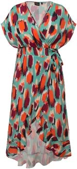 Ulla Popken Strandkleid Kaftan Fleckenmuster Bindeband Halbarm