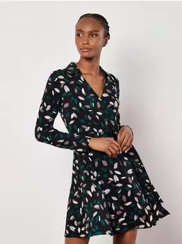 Apricot Kleid mischfarben schwarz