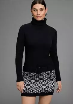 Melrose by Baur Strickkleid enger Form Mini-Länge schwarz weiß