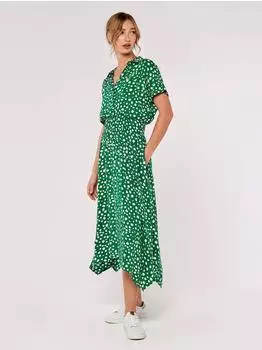 Apricot Kleid grün weiß