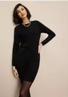 Tamaris Strickkleid "mit figurumspielender Passform" l&auml;ssiges Mini-Kleid aus
