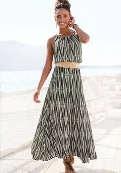 Lascana Maxikleid Alloverprint Viskose luftig