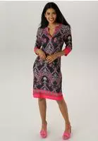 Aniston SELECTED Jerseykleid mit Ornamenten- und Rankendruck Allover