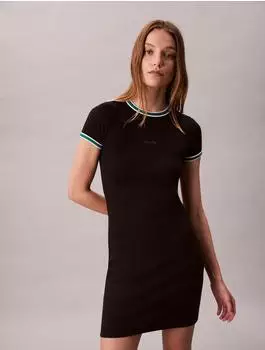 Calvin Klein ss color block cotton rib baby t schwarz