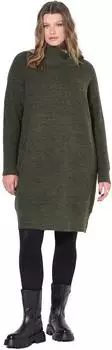 Studio Untold Strickkleid Strick-Minikleid oversized Rollkragen langarm grün