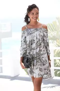 Vivance Dreams Off-Shoulder-Kleid Allover-Print