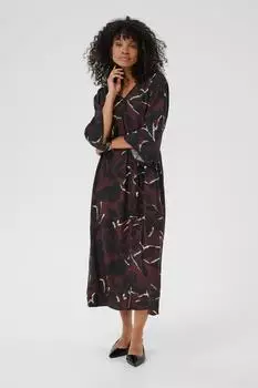 Kaffe Kleid 'KAMille' hellbeige beere schwarz