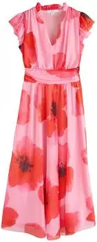 Next Fashion Kleid rosa rot schwarz