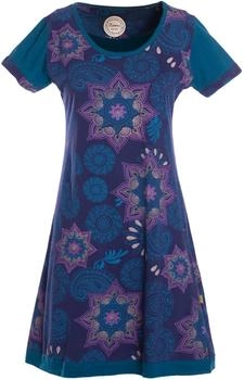 Vishes Mini Kurzarm Baumwolle Sommerkleid Mandalas dunkelblau