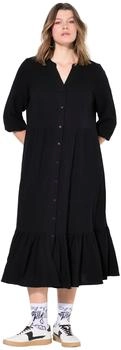 Studio Untold Maxikleid A-Line Musselin schwarz