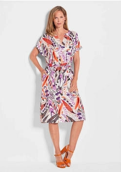 GOLDNER Kurzarm-Kleid mit Ethno-Print