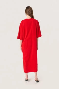 Soaked in Luxury SLAeve Kleid Loose Fit knallrot