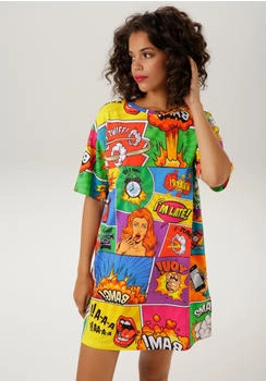 Aniston Kleid mit Rundhals-Ausschnitt (91270838) mischfarben