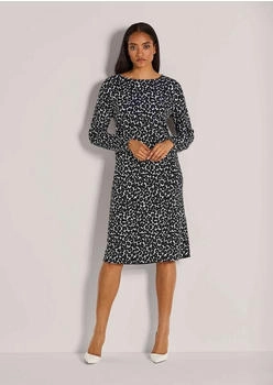 Madeleine Kleid mit Rundhalsausschnitt und Puffärmeln schwarz/weiß