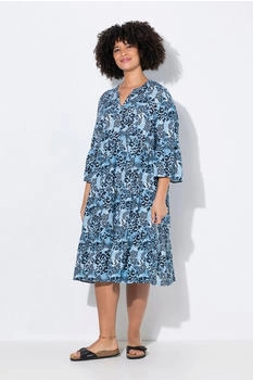 Angel of Style Jersey Kleid A-Linie Musselin Leo-Muster Volants (71342535) blau