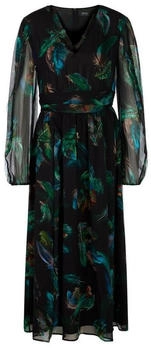 Marc Cain Viskosekleid mit Federnprint dark jade green
