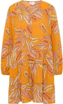 IZIA Kleid mit V-Ausschnitt und Volant beige/dunkelbraun/orange/rosé