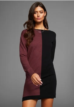 Laura Scott Strickkleid mit Rollkragen (54672231) rotviolett/schwarz