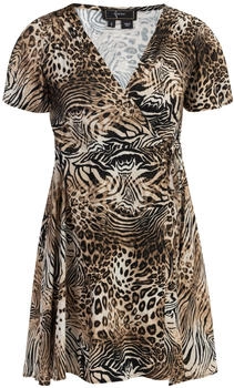 Faina Minikleid mit Animal-Print beige