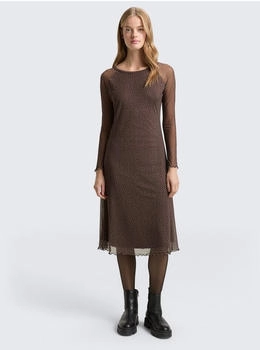 Tom Tailor Denim Kleid mit Animalprint Regular Fit schoko/schwarz
