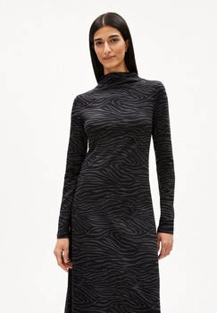 armedangels Zebraraa Jerseykleid aus Bio-Baumwoll Mix schwarz