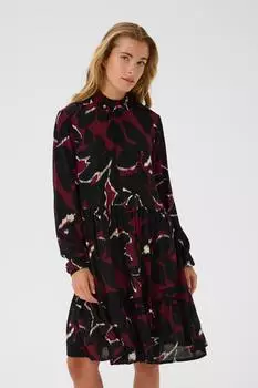 Kaffe KAlinda Blusenkleid windsor wine/black flower