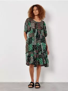 Apricot Mini-Kleid mit Rüschen (877498) dunkelgrün