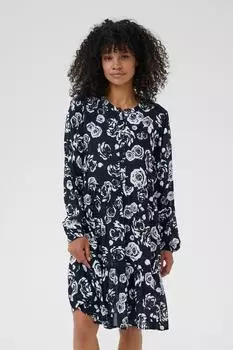 Kaffe Evity Blusenkleid black white rose