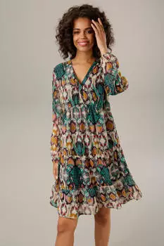 Aniston Kleid mit geschlitztem Ausschnitt (14487924) mischfarben