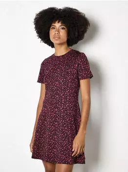 Apricot Skaterkleid mit schwingendem Rock burgundy