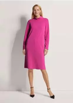 Madeleine Jerseykleid mit Stehkragen Midilänge magenta