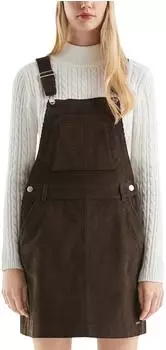 s.Oliver Mini-Latzkleid aus Cord braun 2172479.8947.