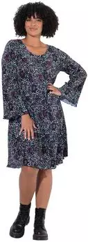 Angel of Style Plisseekleid A-Linie mit Trompetenärmeln