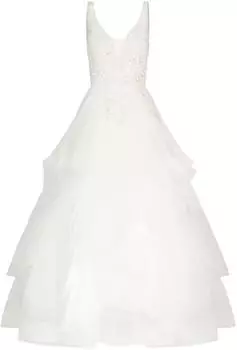 APART Langes Hochzeitskleid mit besticktem Tüll, figurbetont (48580) creme