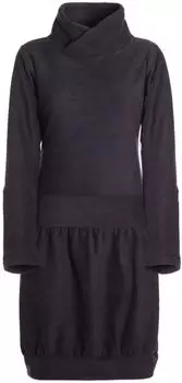 Vishes Warmes Winterkleid Ballonstil mit Kapuze schwarz