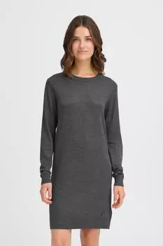 Oxmo Winala Strickkleid mit Rollkragen grau