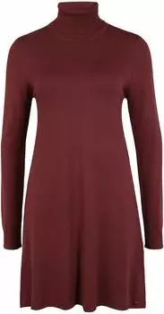 Oxmo Winala Strickkleid mit Rollkragen (21900032) karminrot/chocolate truffle