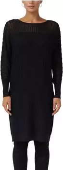 s.Oliver Feinstrick-Kleid mit Fledermausärmeln und Ottoman-Struktur schwarz 2172964.9999.