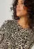 Aniston Jerseykleid mit Animal-Print beige/schwarz