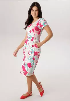Aniston Shirtkleid mit zwei Eingriffstaschen hellblau/puder/dunkelpink/naturweiß