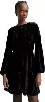 Tom Tailor Denim Mini-Samtkleid mit Schleifen-Detail (1048613) deep black