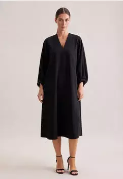 Seidensticker V-Neck Uni Sommerkleid (60.851314-0039) schwarz